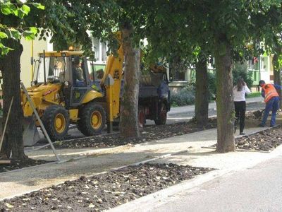 Prace budowlane przy alejce, Aleja Lipowa w Goleniowie