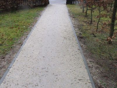 Prosta alejka z obrzeżem, Ogród Botaniczny w Charzykowach