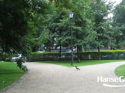 Alejka przy żywopłocie, park przy molo w Sopocie