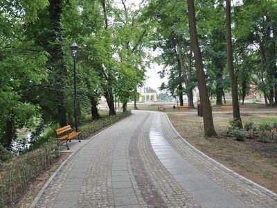 Alejka z ławką, Wyspa Teatralna w Gubinie